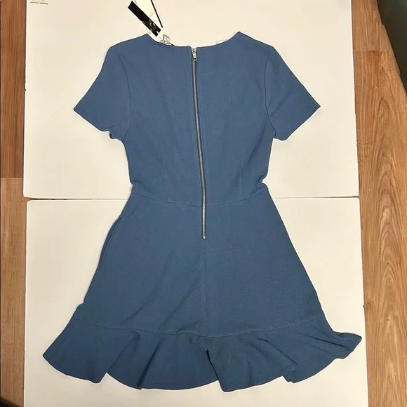 Speechless Blue Ruffled Mini Dress Fit and Flare - Picture 5 of 5